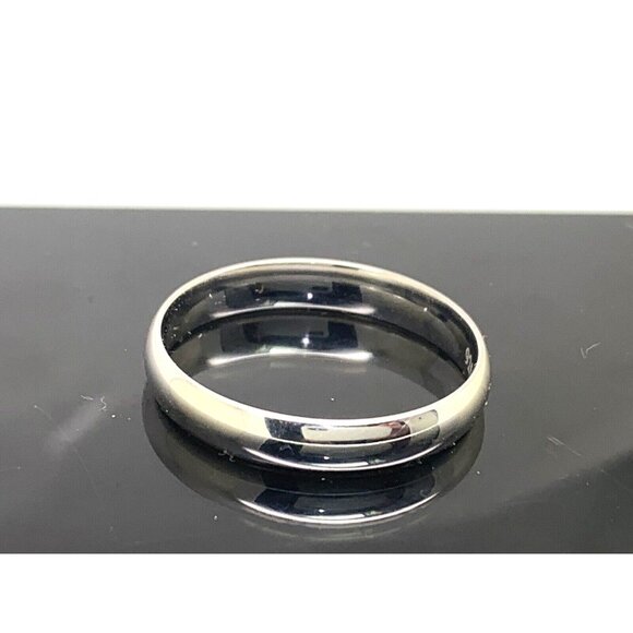 Wedding Band Sterling Silver .925 4mm Wide Plain Men's Ring Size 11.5 - Picture 1 of 14